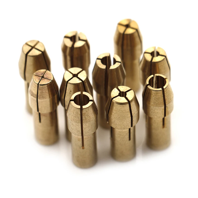 HMA73-10PCS/Set Mini Drill Brass Collet Chuck for Dremel Rotary Tool 0.5-3.2mm Brass and Nut for Dremel Accessories Set