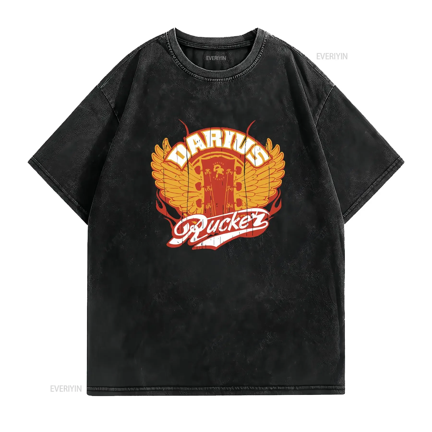 Vintage Darius Rucker guitar t shirt vintage Washed streetwear homme Stylish Stretched Versatile Comfortable designer clothes