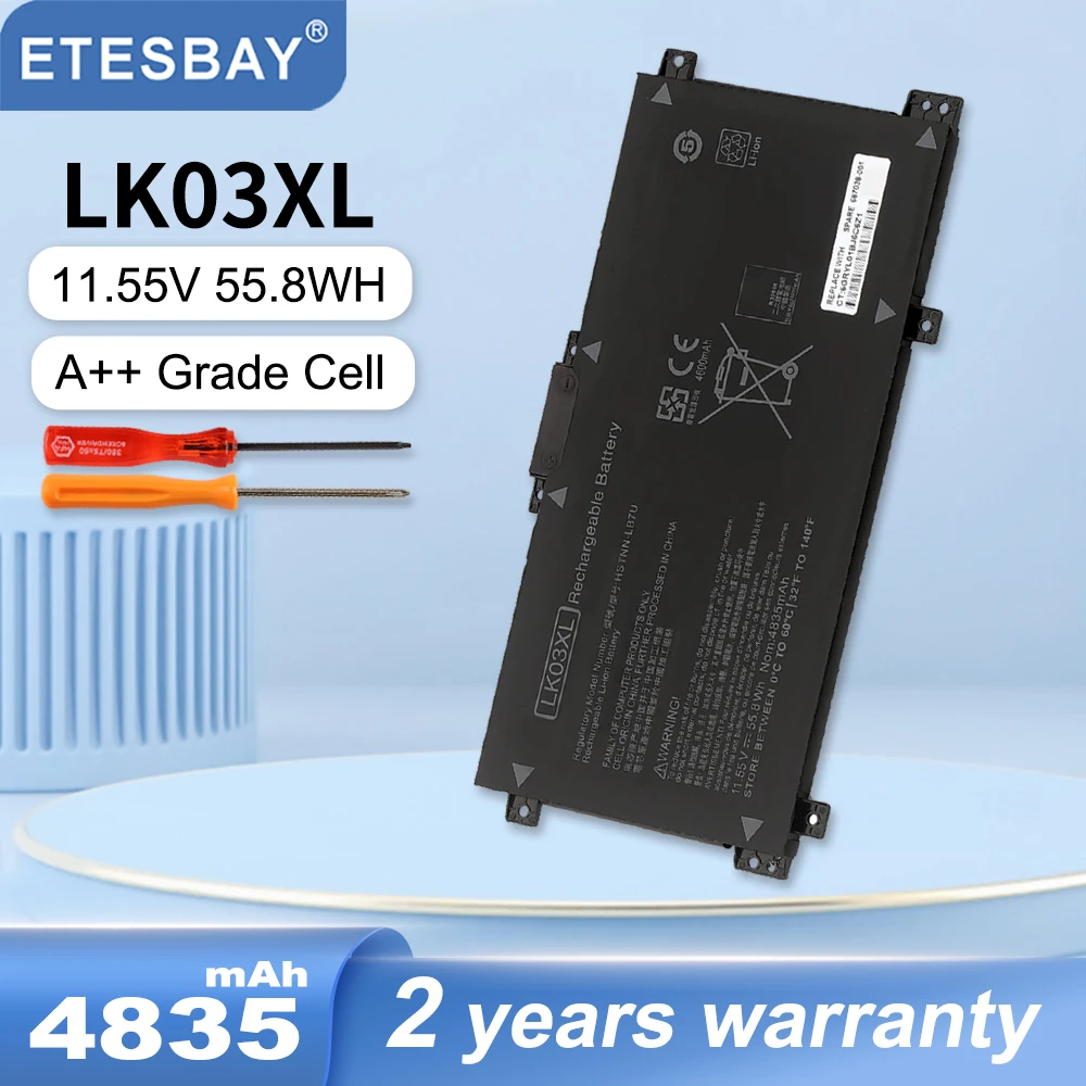 Etesbay HSTNN-LB7U LK03XL HSTNN-UB7O แบตเตอรี่แล็ปท็อปสำหรับ HP อิจฉา15-bp101nc ชุด15-BP002TX 17-AE143NG 55.8Wh 17M-AE011DX