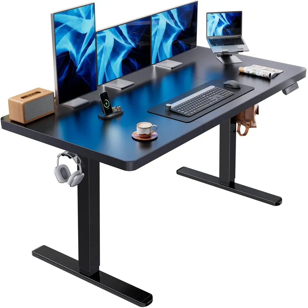 

60 x 30 inch Large Standing Desk, Powerful Brushless Motor Large Height Adjustable Table, 4 Memory Preset Stand Work Station