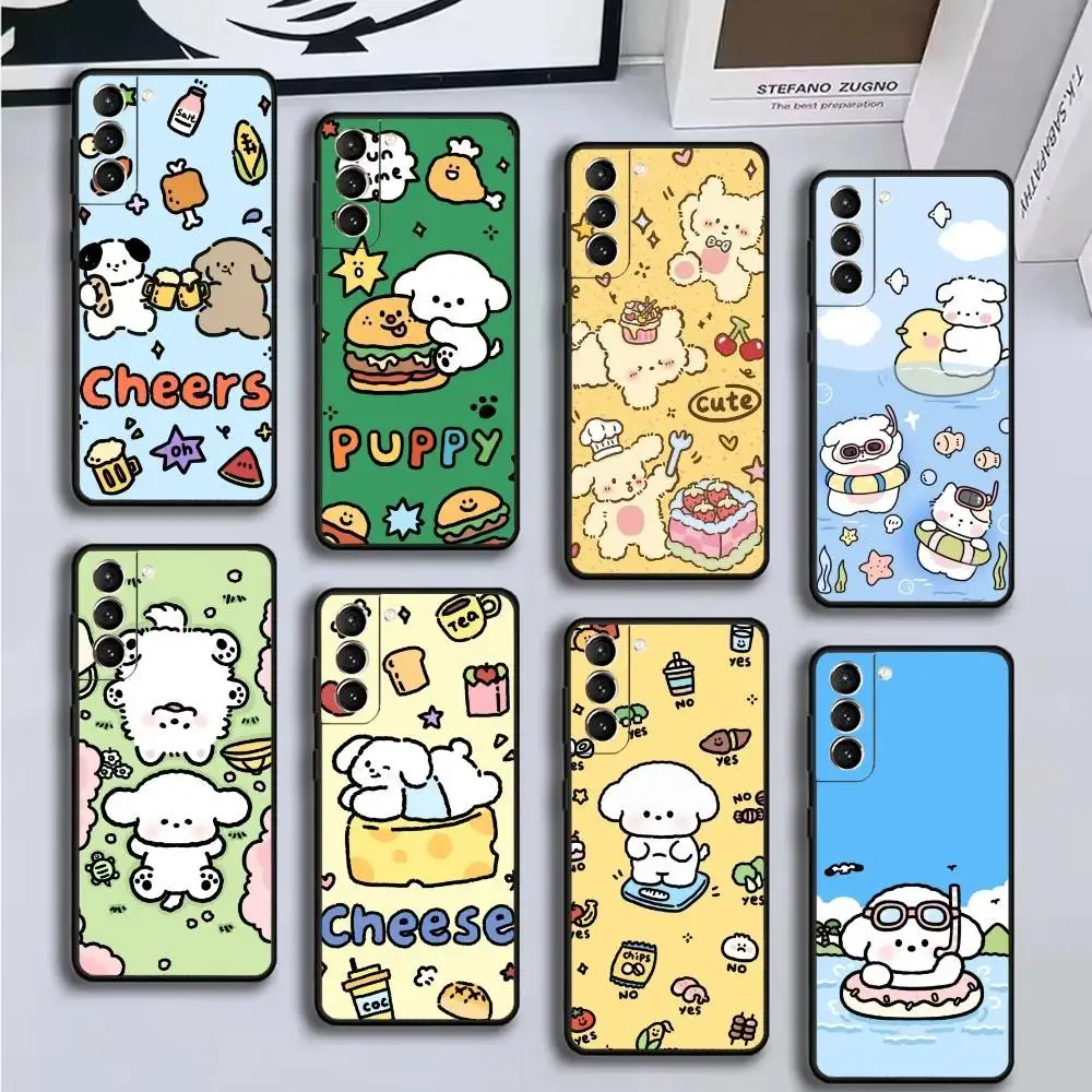 

Cartoon Cute Lovely Puppy Phone Case For Samsung GalaxyA13,21s,22,31,32,52,53,71,72,73,Soft Black Cover
