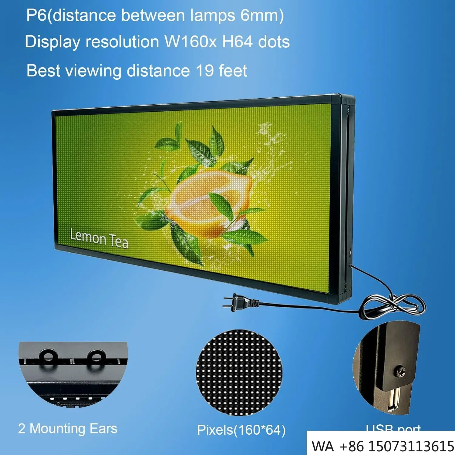 شاشة LED كاملة الألوان P10 داخلية/خارجية - شاشة نصية تمرير لمدخل البيع بالتجزئة (مدعمة SDK) #4