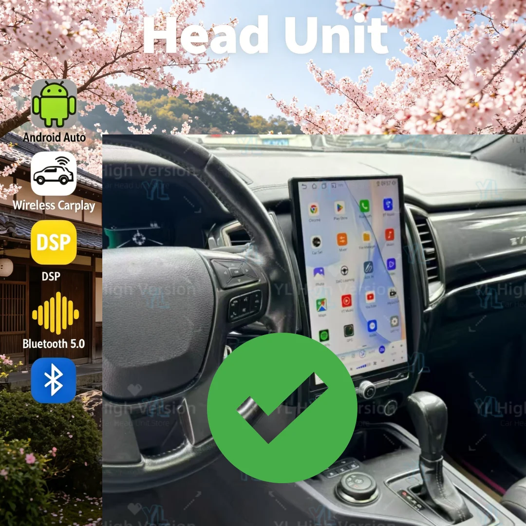 

14.5" Qualcomm Android 13 Head Unit For Ford Everest Ranger 2016-2020 Stere HD Touch Screen AutoRadio Head Unit GPS DSP 4G BT 5.