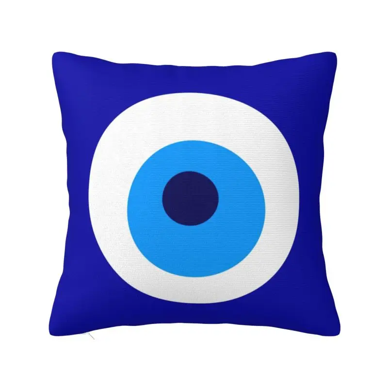 Custom Modern Nazar Evil Eye Protection Symbol Cushion Cover for Sofa Velvet Amulet Turkish Pillow Case Decoration