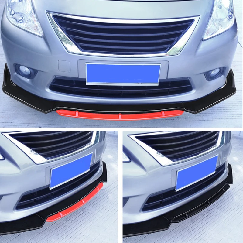 Car Accessories Universal Car Front Bumper Lip Body Kit Spoiler Splitter Diffuser 4PCS White Carbon Fiber Splitter ABS Plastic