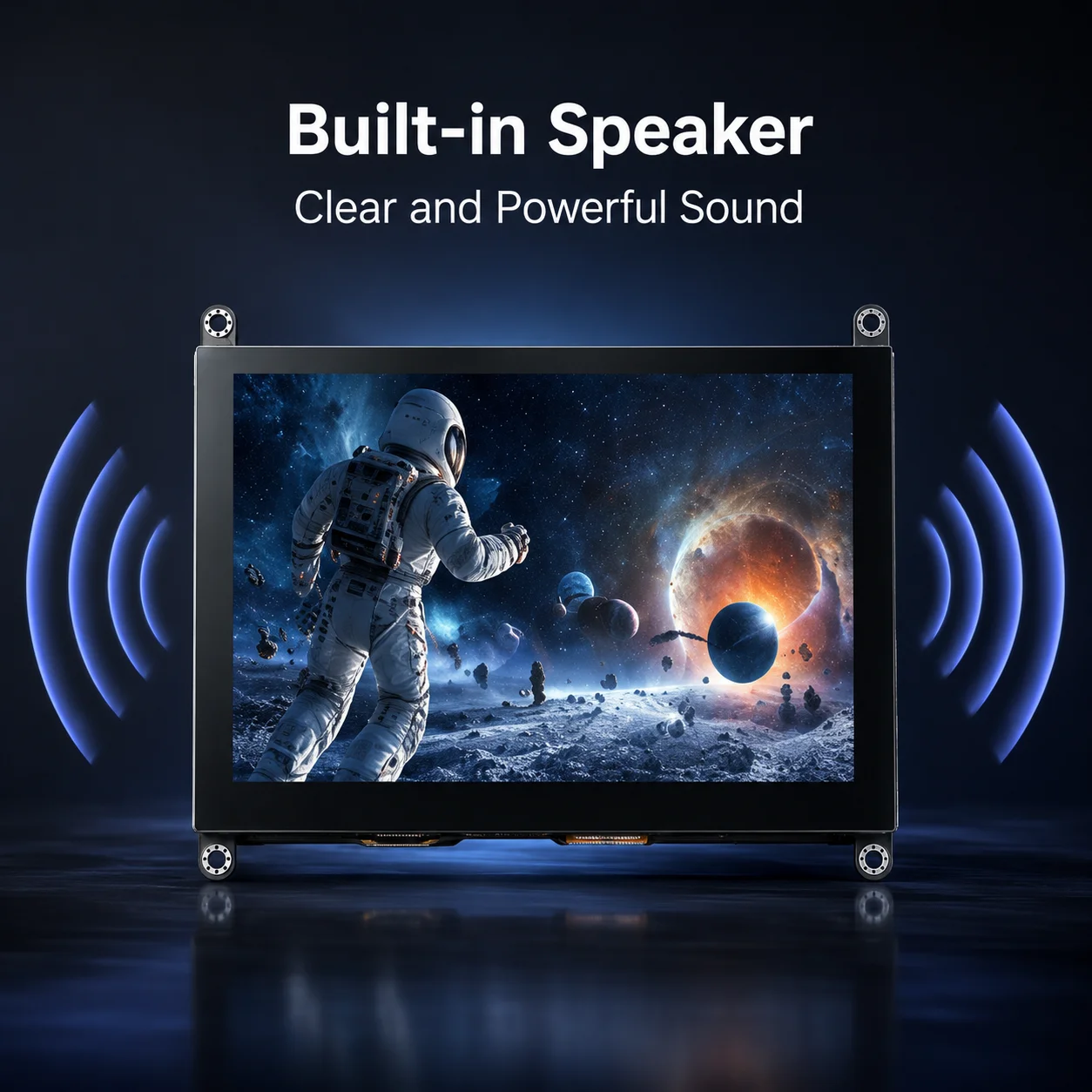 LESOWN 7 inch LCD Assembly HDTV with Speakers 5-Point Touch Driver-Free Plug and Play for Raspberry Pi