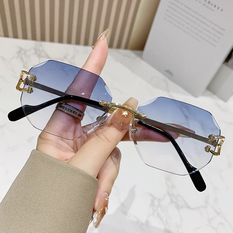 New Vintage Sunglasses Women Men Ellipse Sun Glasses Female Round Oculos De Sol ﻿for Male Metal Eyeglass Legs Polygon Eyewear image 4