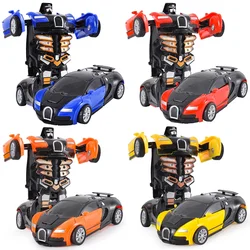 2 In 1 One-key Collision Deformation Car Toys Automatic Transformation Robot Plastic Vehicles Boys Toy Model Car Kids Boys Gift