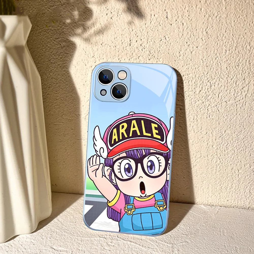 D-Dr S-Slump A-Arale  Phone Case Tempered Glass For iphone 14 13 12 11 Pro Mini XS MAX 14Plus X XS XR Cover