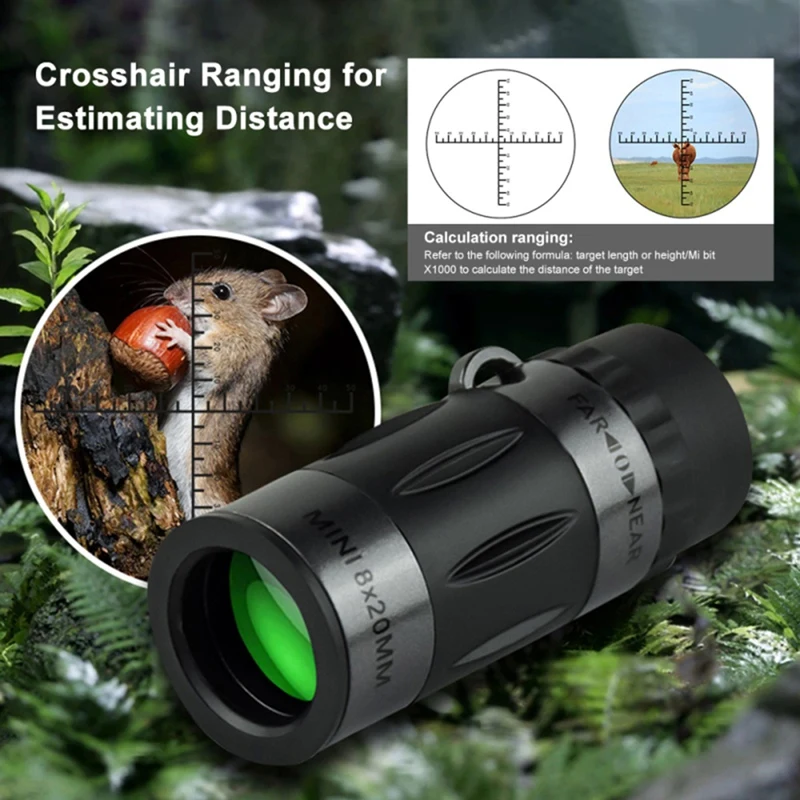 Telescopio monocular compacto TOP 8X20: alcance portátil de alta definición, ideal para senderismo, acampada, observación de vida silvestre, conciertos