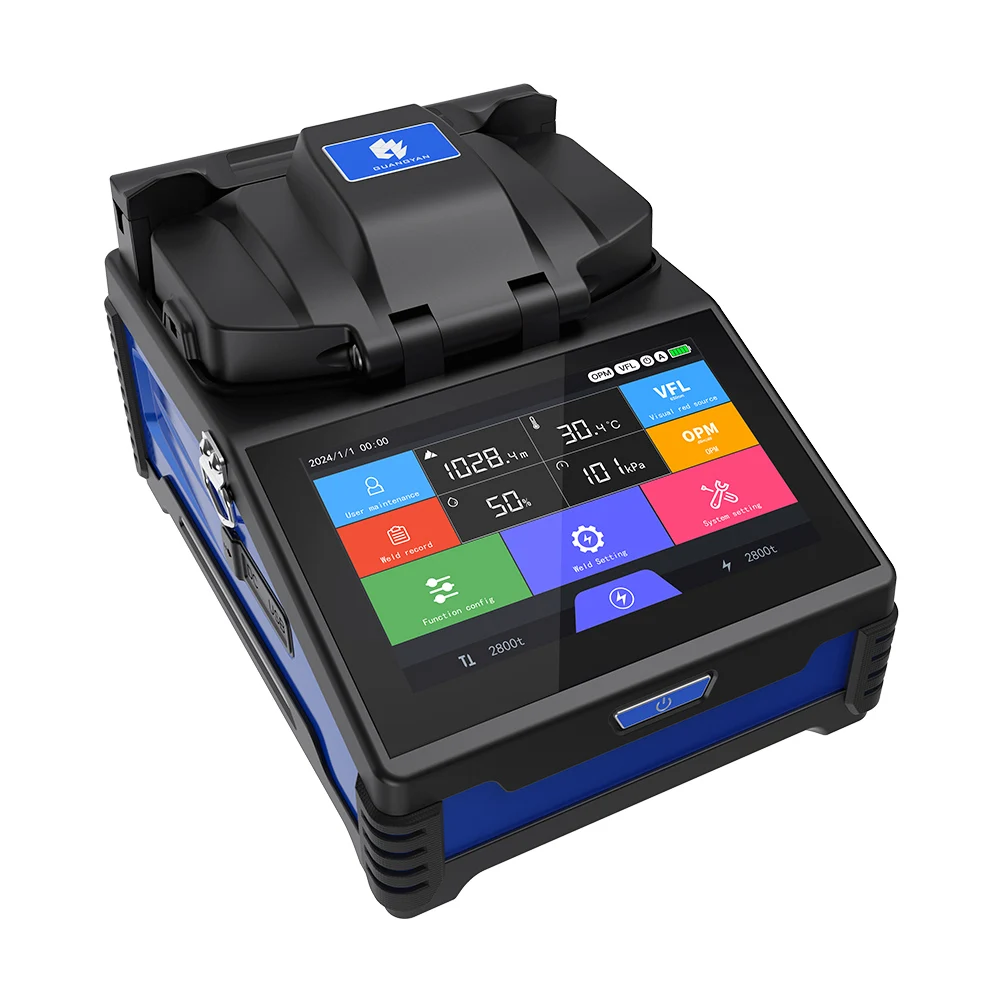 Empalmador de fusión de fibra óptica K3S, 6 motores, soldador de fibra óptica FTTH, máquina de empalme con pantalla táctil VFL OPM