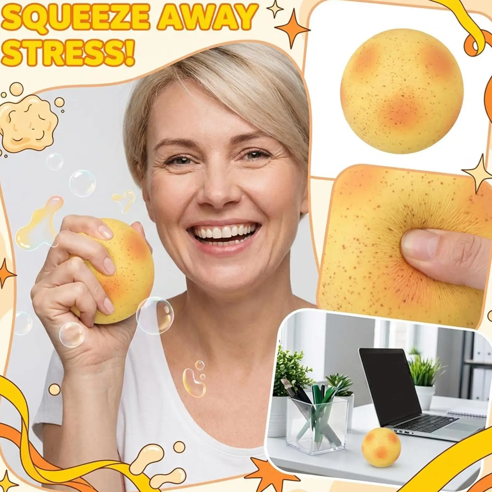 Sensory Squeeze Toy Soft Slow-Rebound Realistic Potato Shape Sensory Squeeze Toy for Children Girls Students Adults Classroom