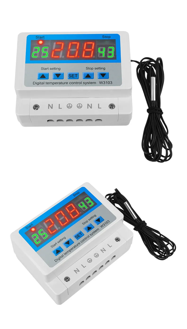 W3103 Intelligent Digital Temperature Controller 30A High Power 5000W Digital Electronic Thermostat Auto Switch MOQ 2 Pcs