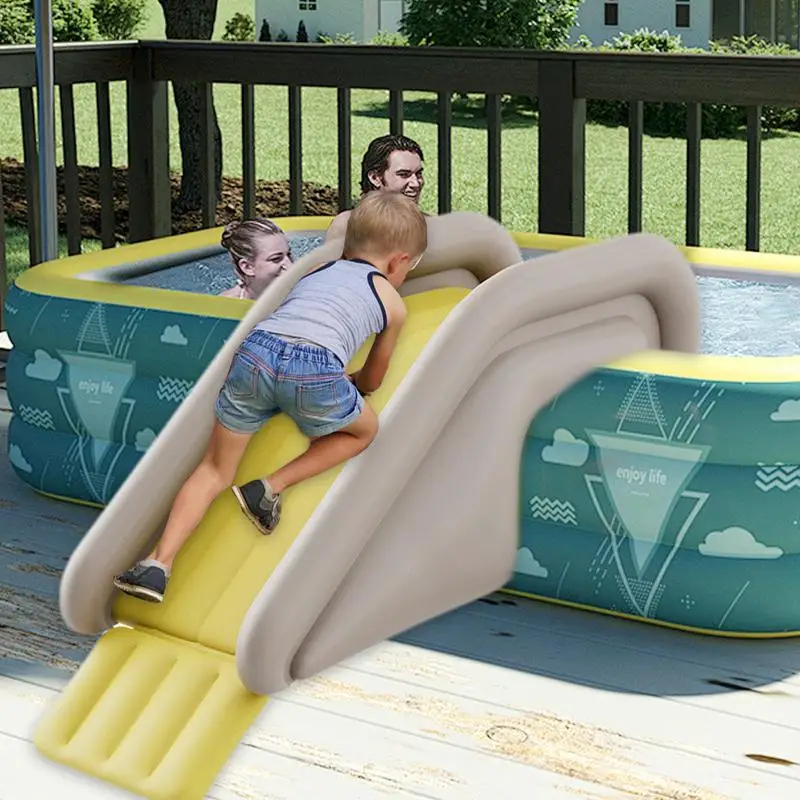 Inflatable Slide for Pool Multifunctional Indoor Inflatable Slide Portable Inflatable Slide for Boys Girls Widened with Air Pump