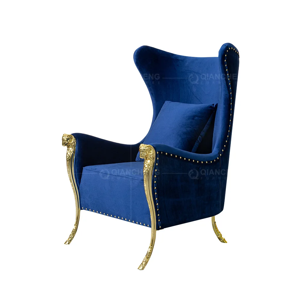 American light luxury sofa chair leisure chair living room Internet celebrity tiger chair high-end club reception sheep head hig