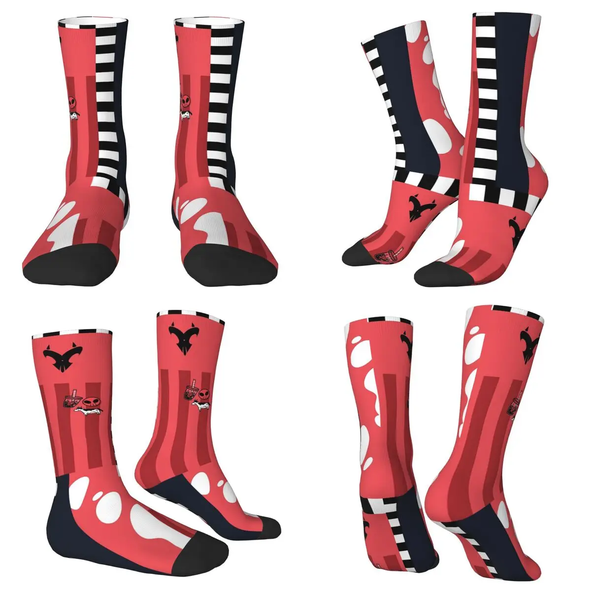 جوارب طاقم جميع المواسم Helluva Boss - جوارب Blitzo Harajuku جوارب طويلة إكسسوارات للرجال والنساء هدية عيد ميلاد