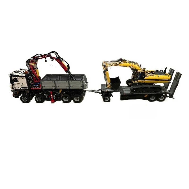 Brandneues 900+ Teile schweres Flachbett-LKW MOC-Modell-Bausatz, perfekt als Weihnachtsgeschenk für Teenager und erwachsene Sammler.