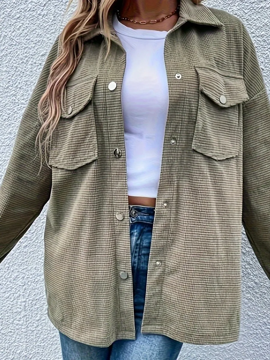 Huagefu – manteau Long Sve irt pour femme, coupe ample, en Polyester, vêtements de travail, Collection d'automne, marque chinoise