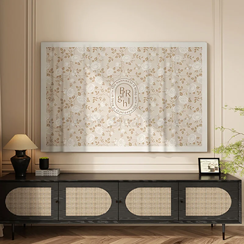 

Защитный чехол для телевизора в американском стиле, пылезащитный, солнцезащитный, декоративный чехол для ЖК-монитора 55, 70 дюймов, мягкий короткий плюшевый моющийся