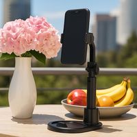 Sturdy Universal Desktop Phone Holder Telescopic Dual Card Slot Tablet Holder Portable Stable Base Phone Stand Office