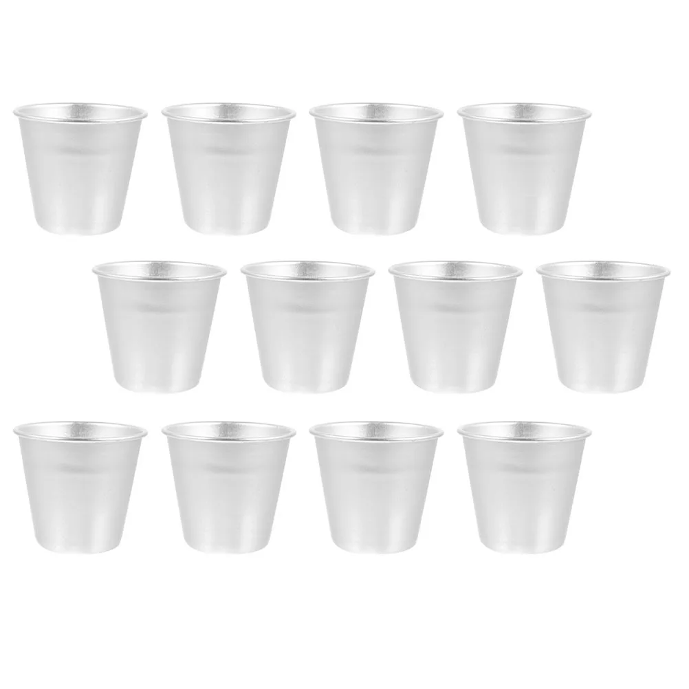 

12Pcs Pudding Cups Cake Molds Aluminum Alloy Baking Supplies for Home Dessert Making Mini Cake Silicone Free Non-Stick Mousse