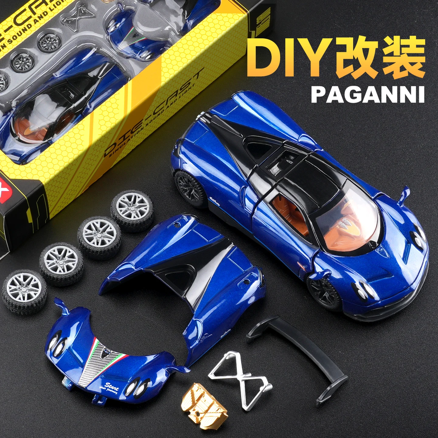1:43 Zonda R AE86 alliage bricolage modèle de voiture amovible modifié voiture Super voiture modèle enfants garçon moulé sous pression jouet véhicule Miniature