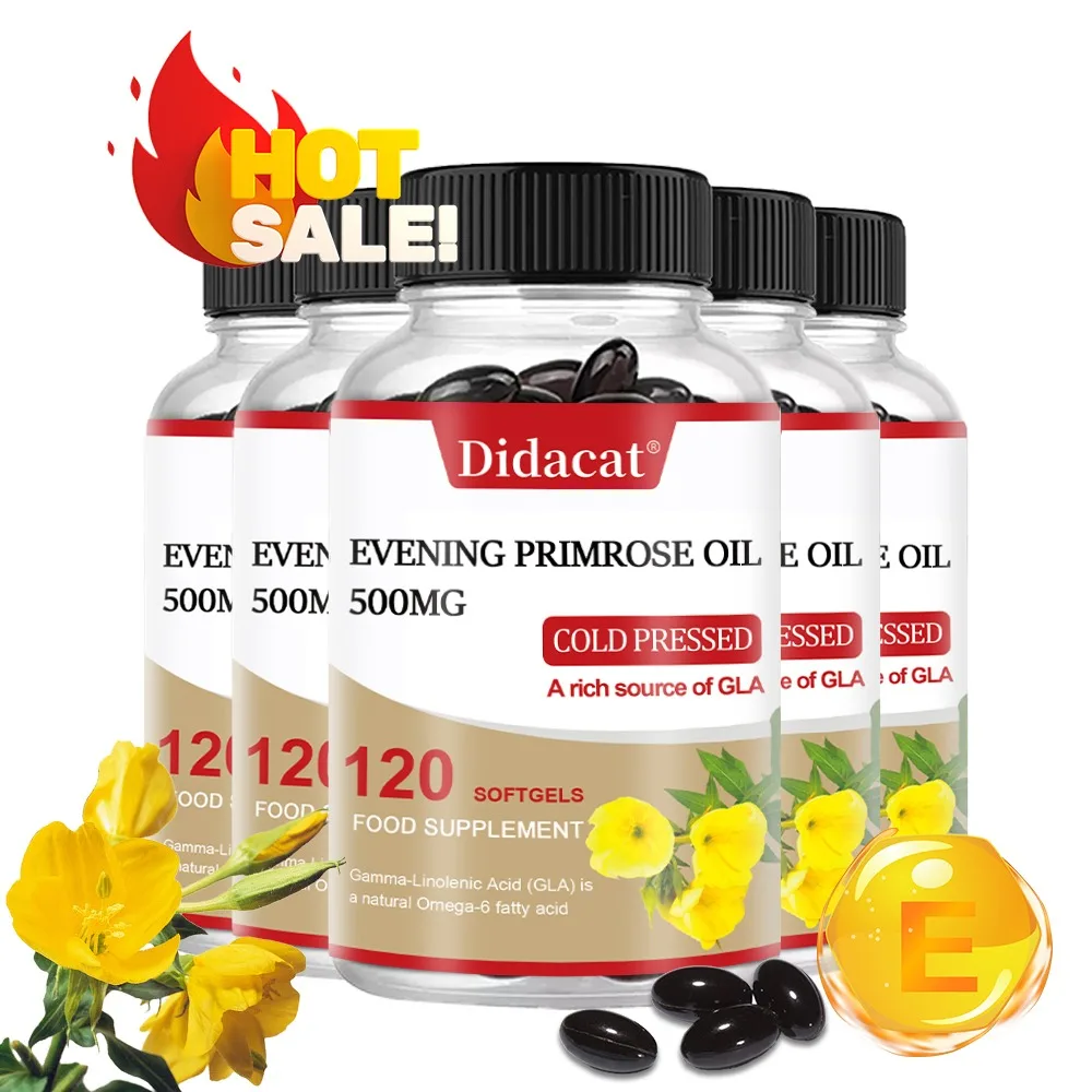 Evening Primrose Oil - Hormonal, Skin Support, Radiant Complexion, Healthy Glow, Youthful Look, Daily Wellness, Hydration Boost