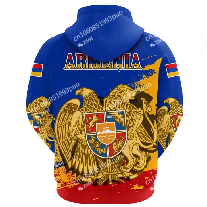 Latest National Emblem Flag Armenia Vintage Zip Hoodie Men's/Women's Sportswear 3D Street Apparel Harajuku Zip Hoodie Jacket