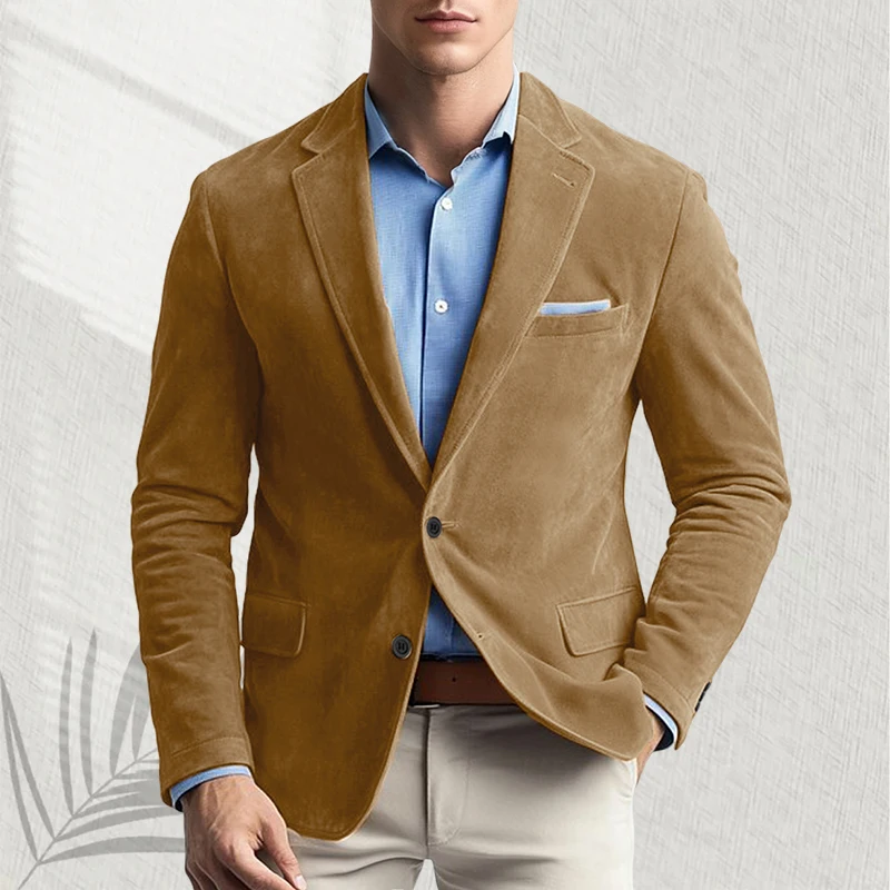 

Men's Suit Coat Solid Color Single Breasted Man Jacket Business Casual Slim Fit Groom's Blazer Man Tailcoat