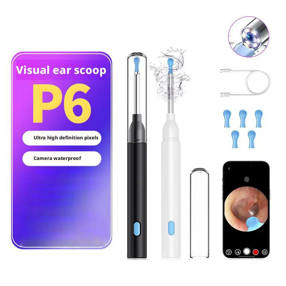 

Visual Ear Wax Cleaner with Camera Safe Earwax Removal Endoscope with 5M Camera Luminous Otoscope Ear Cleaning Tools Ear Care