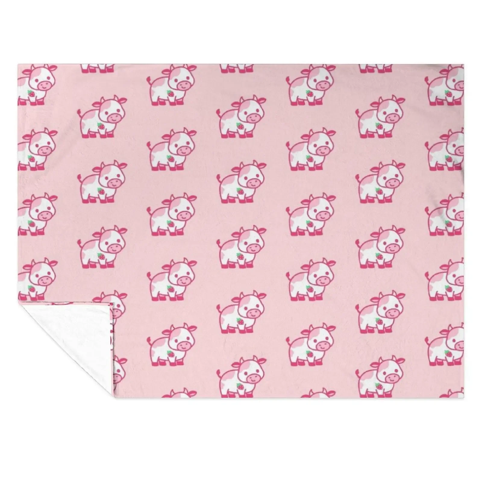

Strawberry Cow Throw Blanket Summer Beddings Luxury Brand Shaggy Hairy Blankets