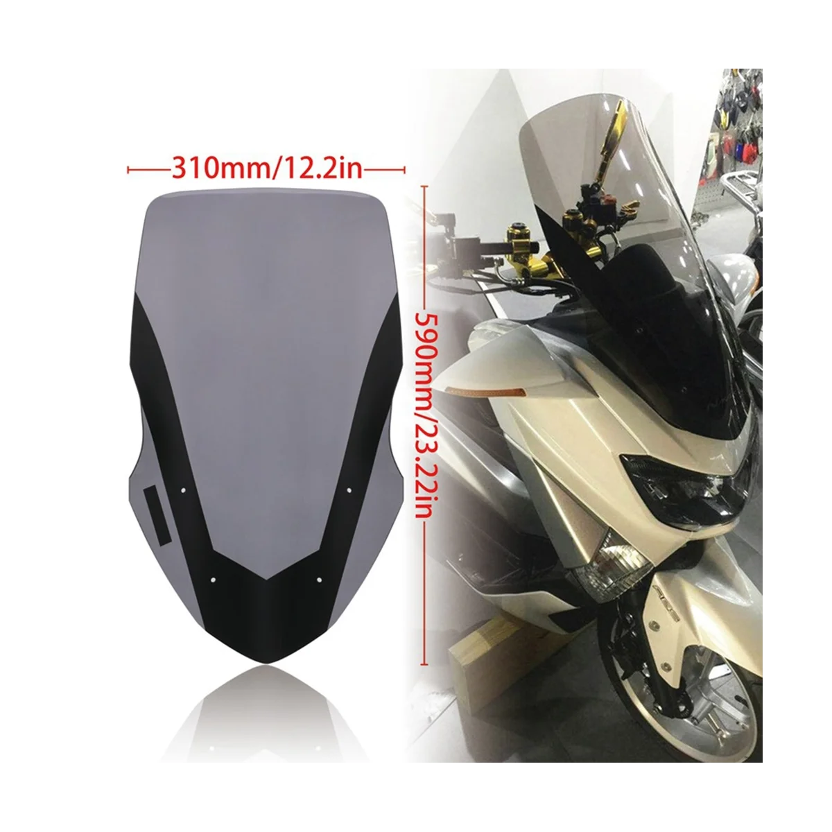 Motorcycle Windshield Windscreen Deflector for NMAX155 NMAX125 NMAX 125 NMAX 155 2016-2018, B