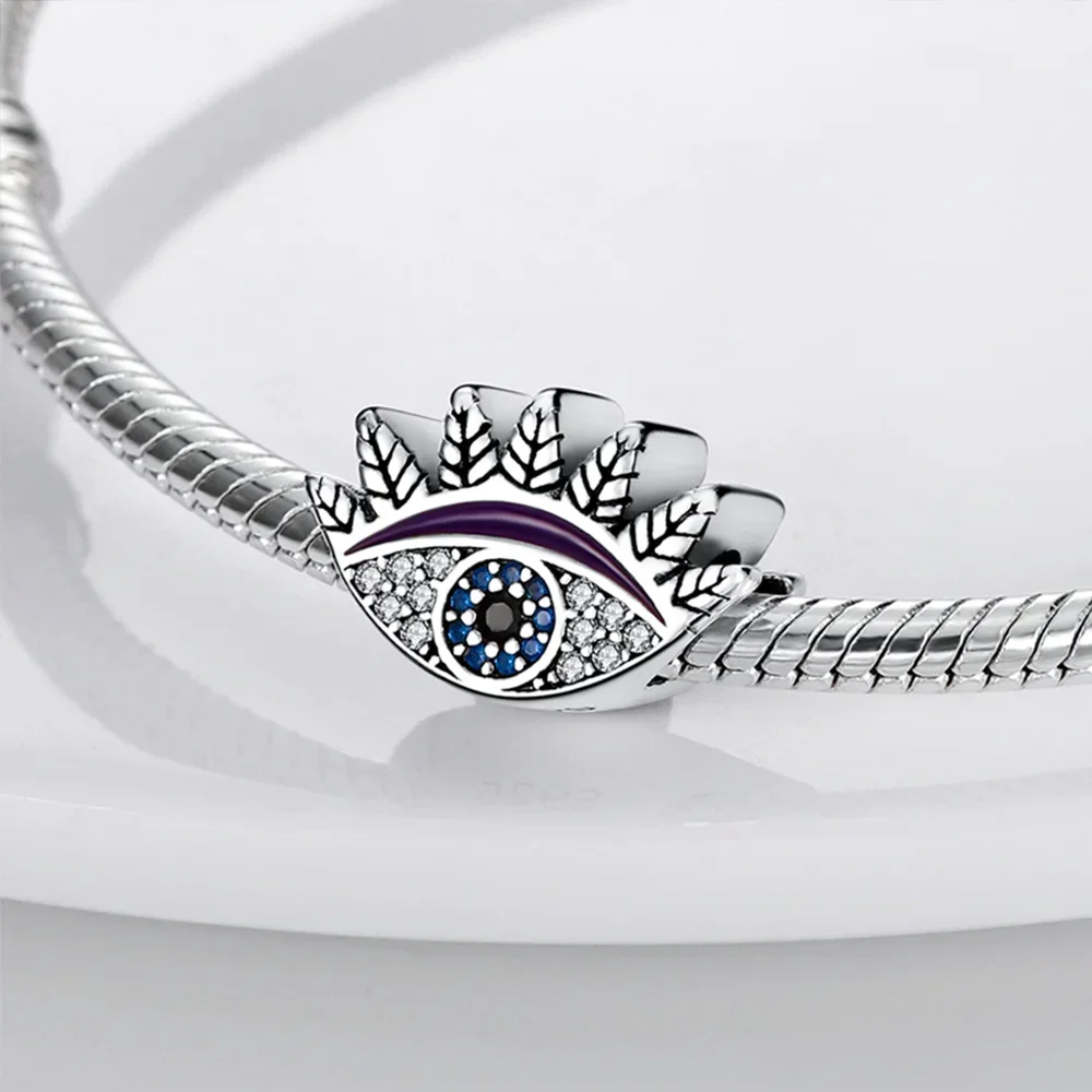 

Charms Plata 925 Originales Blue Devil Eyes Beads for Charms 925 Sterling Silver Bracelet Beads Jewellery Making Women's Gift