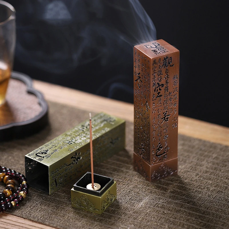 1PC Vertical Separate Incense Holder Alloy Buddhist Sutra Incense Stick Burner Home Office Lucky Decoration Zen Ornament Burners