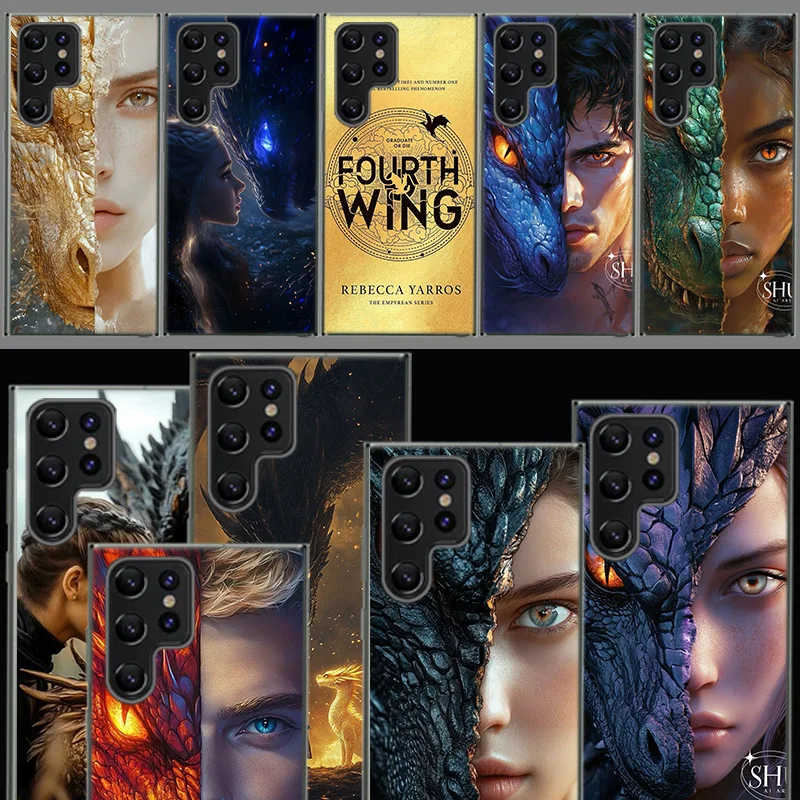 Capa de Telefone F-Fourth W-Wing D-Dragon para Samsung S26 Ultra S25 Edge Galaxy S23 S21 S20 S24 FE S22 S10 Plus, Capa Transparente em TPU