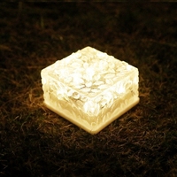 ABHI Decor Solar Lights Outdoor Motion Sensor Square Brick Warm White Illumination Waterproof Landscape Lighting Ground Lamp