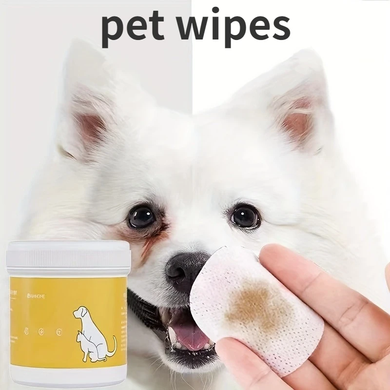 200Pcs Pet Eye Wet Wipes Cleaner Non Irritating Stain Removal Wet Wipes for Cats and Dogs Universal Tear Stains Wet Wipes