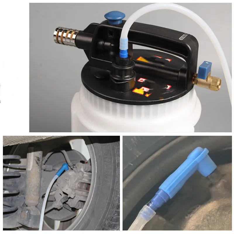 Bomba de troca de óleo fluido de freio de carro com mangueira de bombeamento de óleo de 1.2m, sangrador de óleo drenado vazio, conector de lubrificação de freio automático, enchimento de óleo