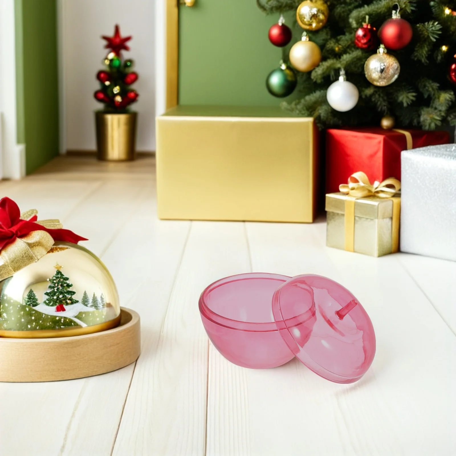 

24pcs Christmas Apple Storage Boxes Transparent Apple Shaped Candy Boxes For Holiday Treats Wedding Party Favor Containers