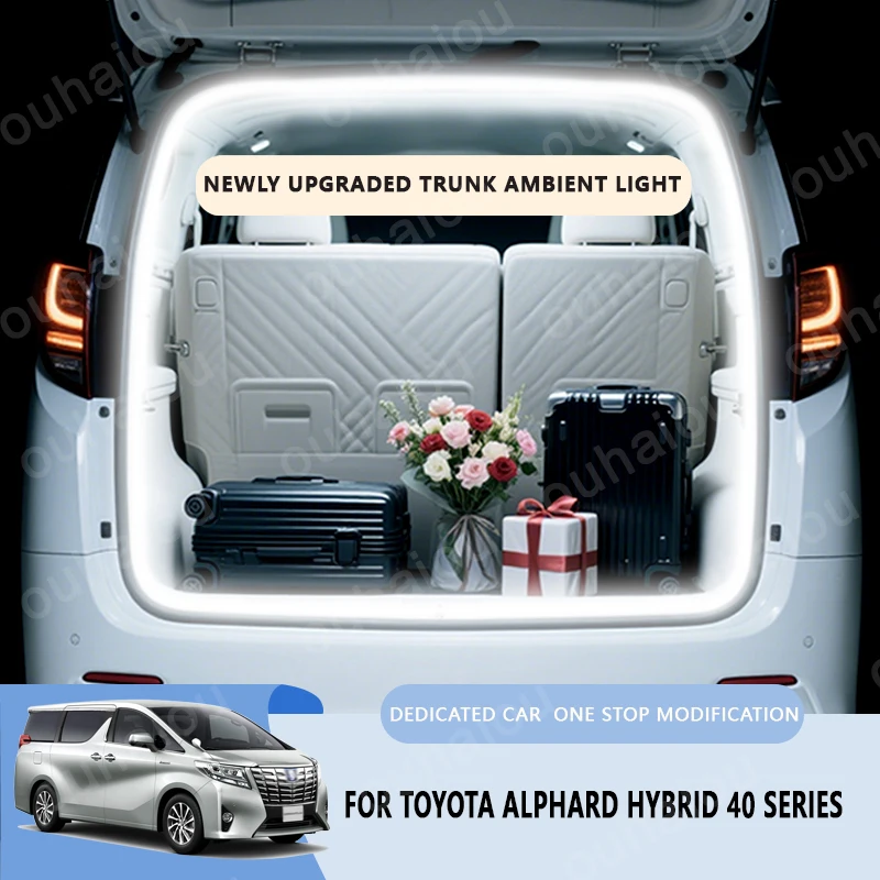 Для Toyota Alphard VELLFIRE 20 30 40, модификация освещения багажника, атмосферные фонари, белый, теплый белый, задняя светодиодная панель багажника Для Toyota Alphard VELLFIRE 20 30 40, модификация освещения багажника, атмосферные фонари, белый, теплый белый, задняя светодиодная панель багажника
