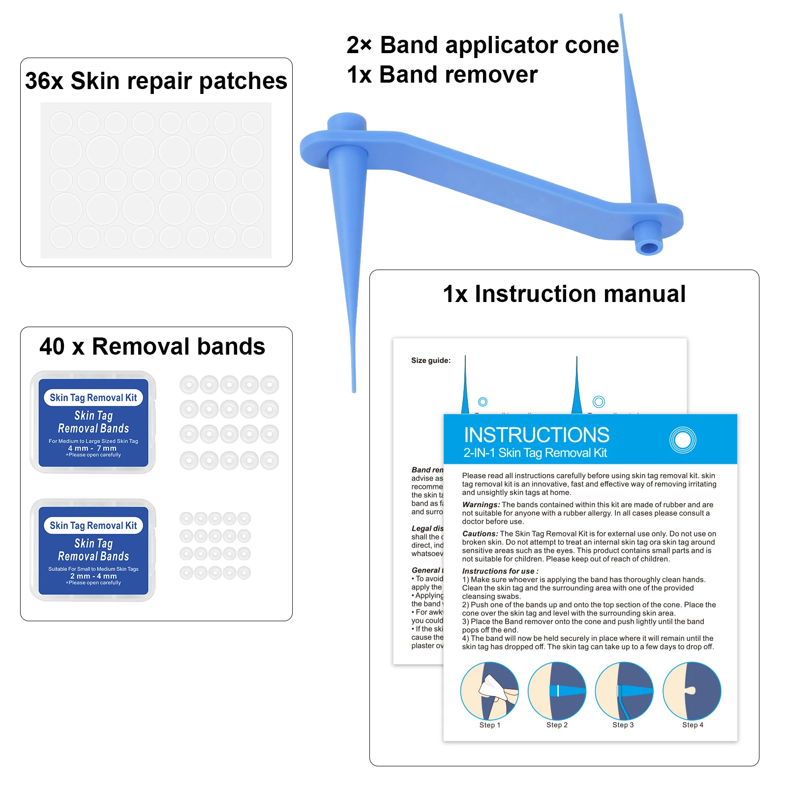2-IN-1 Wrattenverwijderingsset Vlees Stippen Wratten Acne Vlees Mol Gezicht Pot Snelle verwijderingsset Unisex Body Skin Tag Care Tools