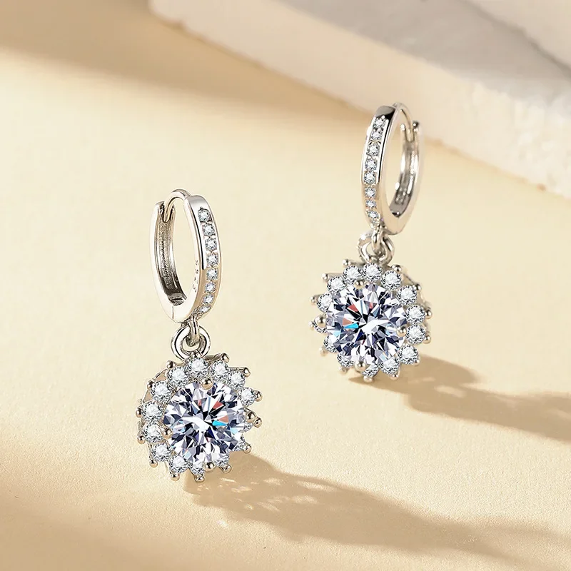 PT950 Women's Sunflower Earrings - Available for Purchase on Douyin Live Stream - Supply Chain