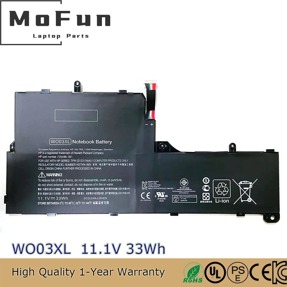 

Original WO03XL 11.1V 33Wh Laptop Battery for HP Split x2 13-M 13-M010DX 725496-1B1 HSTNN-IB5I 725496-271 HSTNN-DB5I