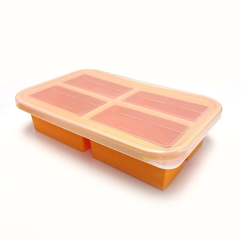 Household Kitchen Appliance Accessories 4 Grid Silicone Freezer Trays Silicone Ice Cube Mold BPA Free DIY Make Food Meal Sauce