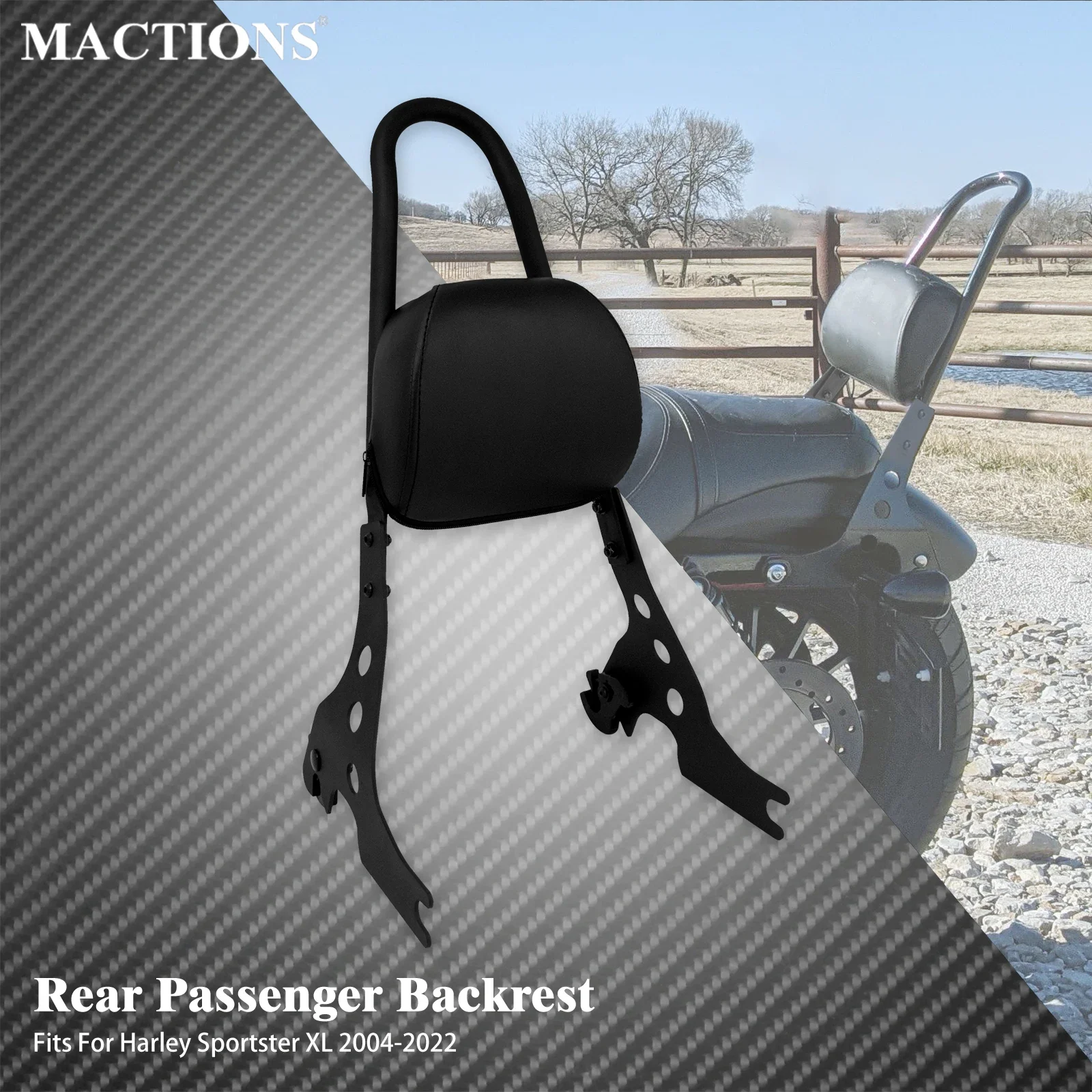 

Мотоциклетная черная съемная регулируемая спинка-опора для пассажира Harley Sportster XL XLH883R XLH1200 48 72 04-22 Roadster
