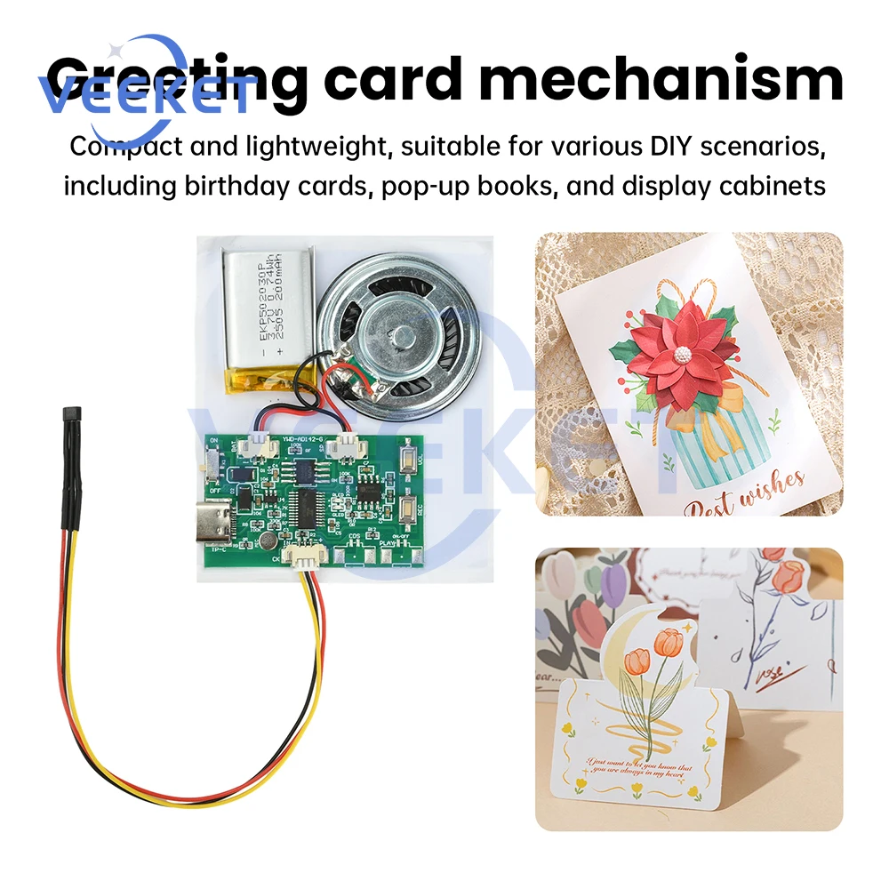 

DIY Recording And Playback Module 3d Book And Greeting Card Movement Module Portable 8m Type-c Interface