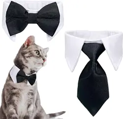 TONG Dog Cat Tuxedo Collar Cat Wedding Bowtie Puppy Bow Tie Tux Collar Costume Bowtie Halloween Cat Costume Cat Tuxedo Suits