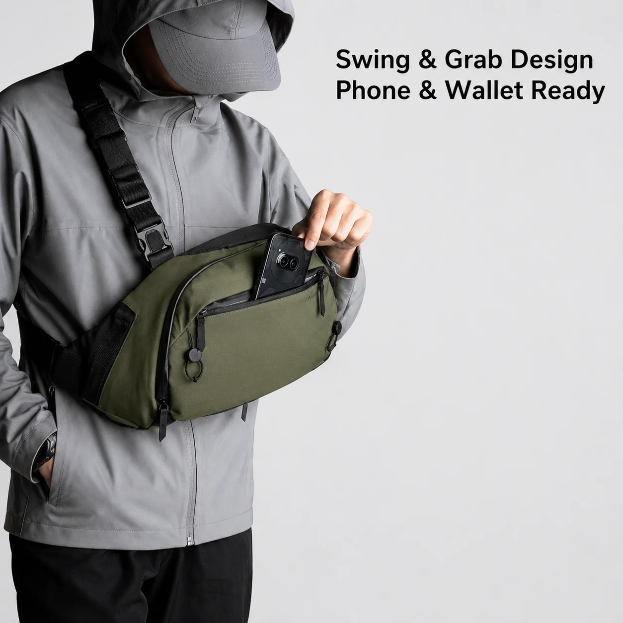 Men Sling Chest Bag Waterproof Crossbody Shoulder Backpack Anti Theft Travel Pack Fits 11 Inch Tablet for Outdoor Commute