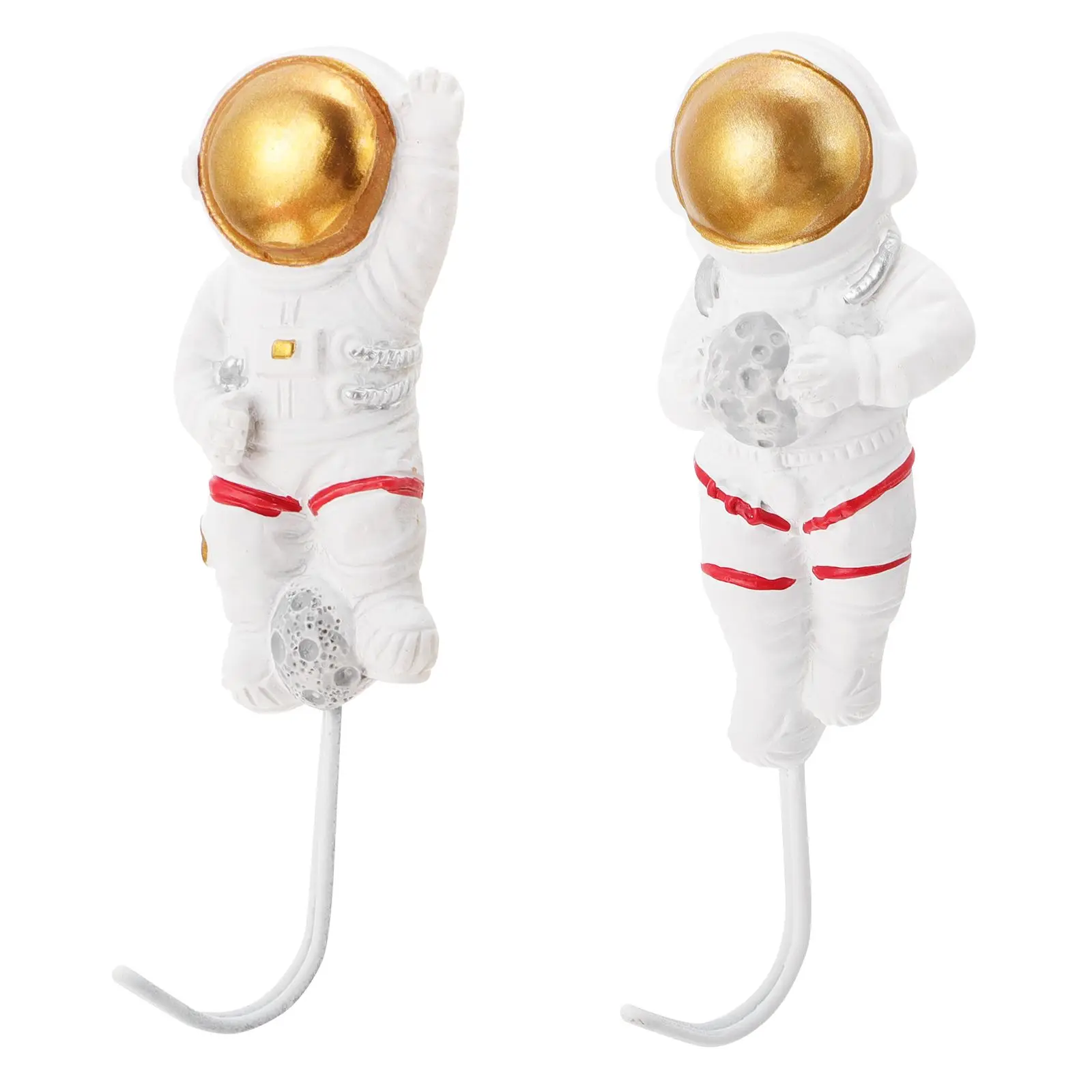 

Astronaut Hooks Adhesive Wall Mounts Home Storage Clasp Nail Free Door Hanger Coat Rack Resin Material Strong Capacity