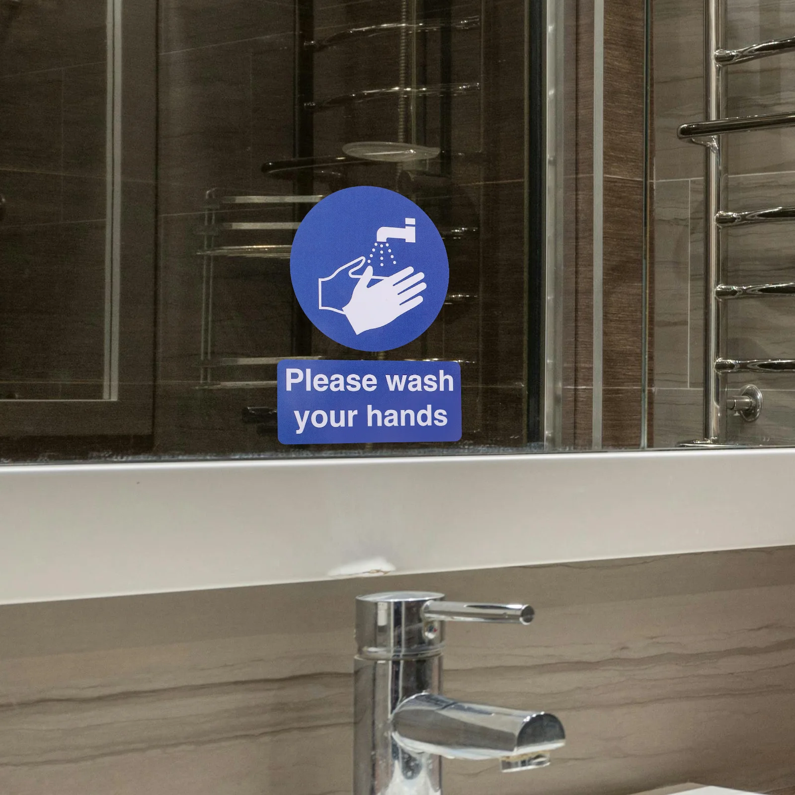 

Bathroom Hand Wash Stickers 6Pcs Wash Your Hands Sign Employee Handwashing Safety Poster Waterproof Hygiene Warning Decal